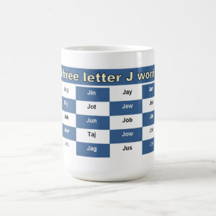 Drei Buchstaben J - Wörter für Kreuzworträte od Kaffeetasse
