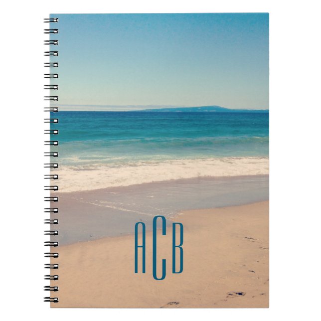 Drei Buchstaben Monogram Vacation Beach Foto Notizblock (Vorderseite)