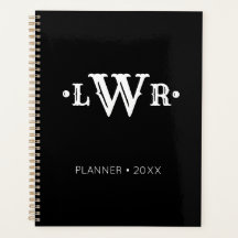 Drei Buchstaben Monogramm Custom EleganBlack & Whi