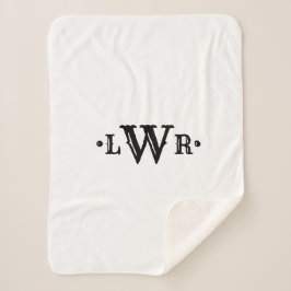 Drei Buchstaben Monogramm Custom EleganBlack & Whi Sherpadecke