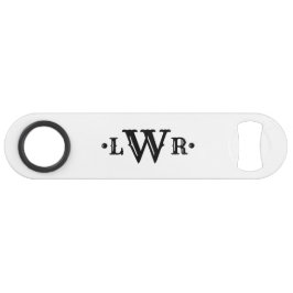 Drei Buchstaben Monogramm Custom EleganBlack & Whi Speed Flaschenöffner