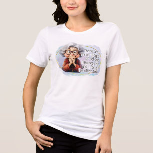 Drei Bühnen im Alter mit grauhaariger alter Dame Tri-Blend Shirt