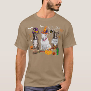 Drei Bull-Terrier-Hunde Hexenimmelsaum T-Shirt