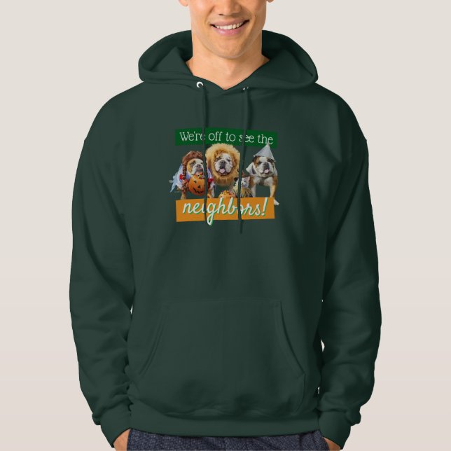 Drei Bulldoggen in Kostümen Hoodie (Vorderseite)