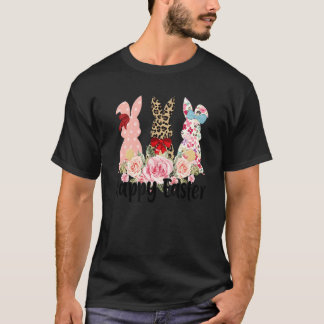 Drei Bunnies Happy Ostertag Kinder Jungen Mädchen  T-Shirt