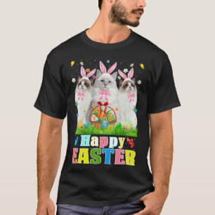 Drei Bunny Ragdoll Katzen & Osterkorb Ostern T-Shirt