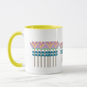 Drei bunte Blume Set Tasse