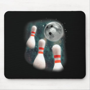 Drei Candlepin Moon 3 Bowling Button Weird Funny B Mousepad
