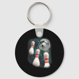 Drei Candlepin Moon 3 Bowling Button Weird Funny B Schlüsselanhänger