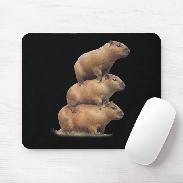 Drei Capybaras Funny Capybara Spaß Mousepad (Mit Mouse)