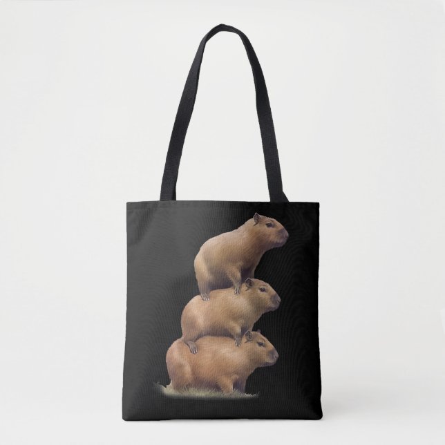 Drei Capybaras Funny Capybara Spaß Tasche (Vorderseite)
