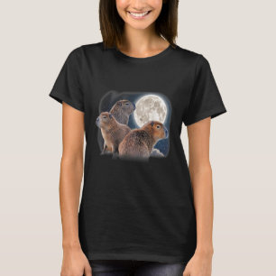 Drei Capybaras und Moon Funny Capybara Spaß Parco T-Shirt