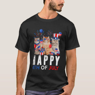 Drei Cat Happy 4. Juli Ballon Lover unabhängig T-Shirt