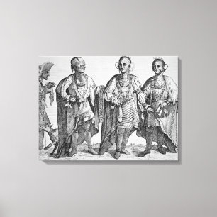 Drei Cherokee Chiefs, 1762 (Gravur) Leinwanddruck