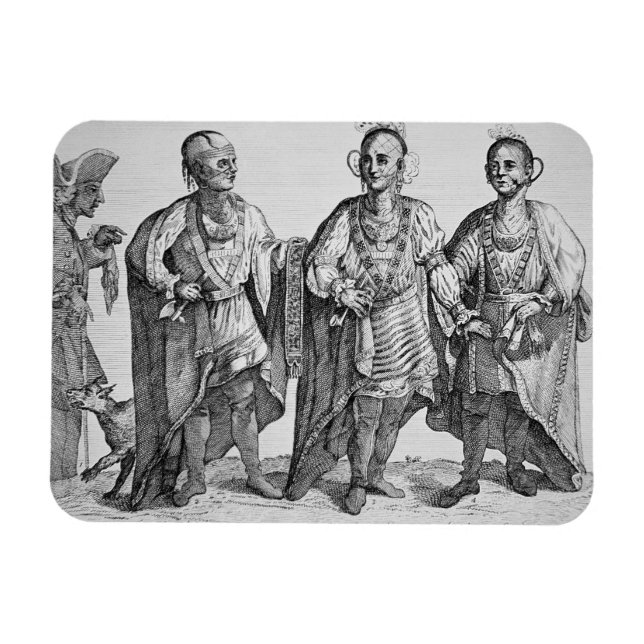 Drei Cherokee Chiefs, 1762 (Gravur) Magnet (Horizontal)