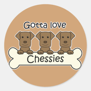 Drei Chesapeake Bay-Retriever Runder Aufkleber
