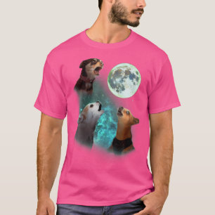 Drei Chihuahuas heulen den Mond an 3 lustige Wölfe T-Shirt