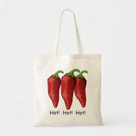 Drei Chili-Paprikaschoten Tragetasche