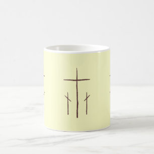 Drei christliche Kalvarienbergkreuze Kaffeetasse