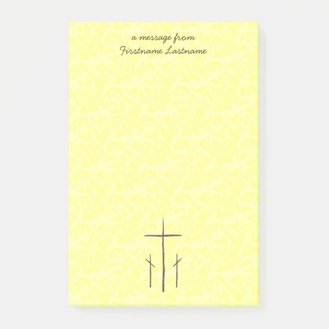 Drei Christliche Kreuzungen Calvary Post-it Klebezettel (Vorderseite)