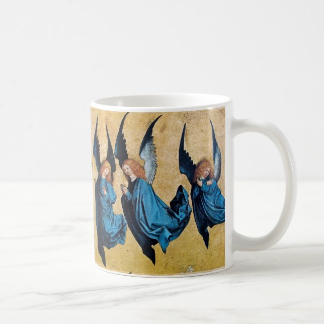 DREI CHRISTMAS ANGELN IN BLAU / Saphir Gemstone Kaffeetasse (Rechts)