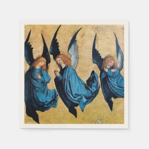 DREI CHRISTMAS ANGELN IN BLAU SERVIETTE