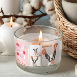 Drei Collage Foto | Dog Valentines Gift Rechteckiger Aufkleber