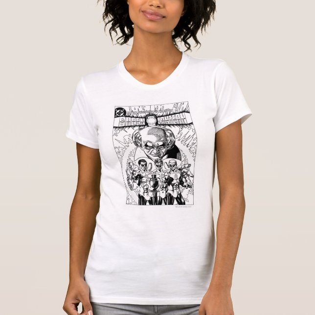 Drei Comic-Abdeckung mit grünen Lanterns, Schwarz  T-Shirt (Vorderseite)
