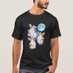 Drei Corgis heulen den Mond an 3 Corgis Hund T-Shirt