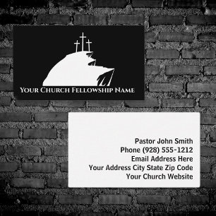 Drei Crosses Cliff Black/White Church Pastor Visitenkarte