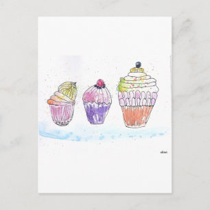 Drei Cupcakes Postkarte
