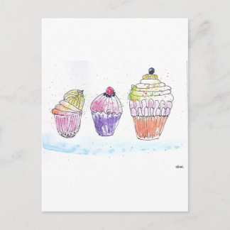 Drei Cupcakes Postkarte