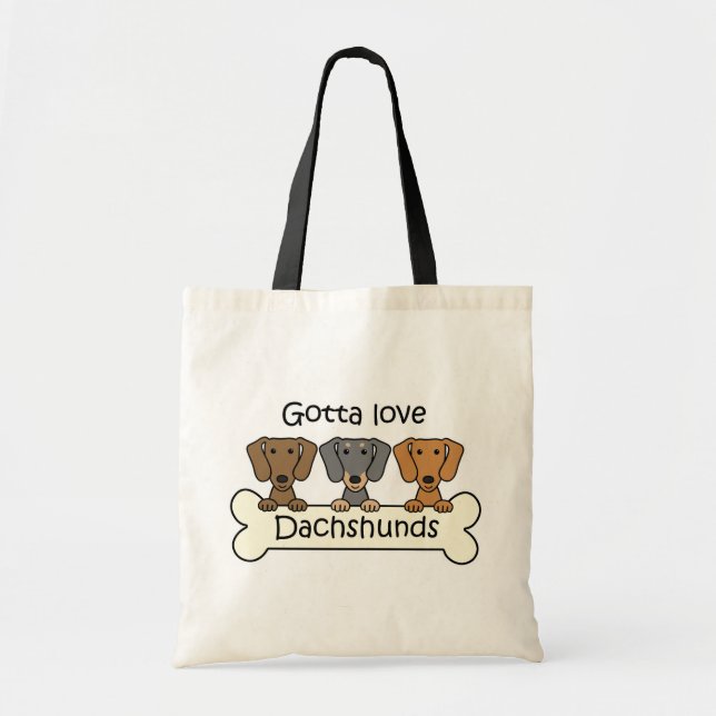 Drei Dackeln Tragetasche (Vorne)