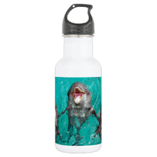 Drei Delphine im Ozean Edelstahlflasche