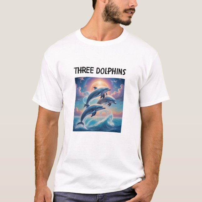 Drei Delphine T-Shirt (Vorderseite)