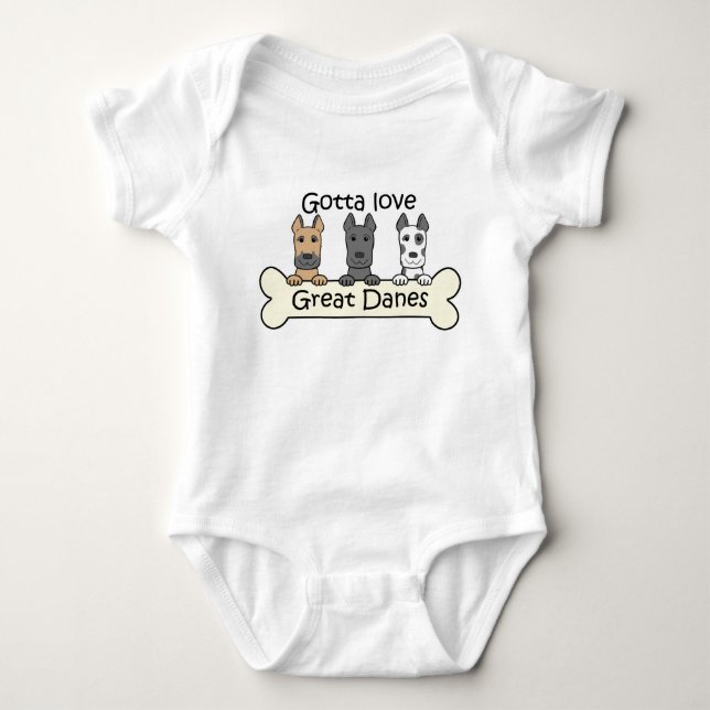 Drei Deutsche Doggen Baby Strampler (Vorderseite)