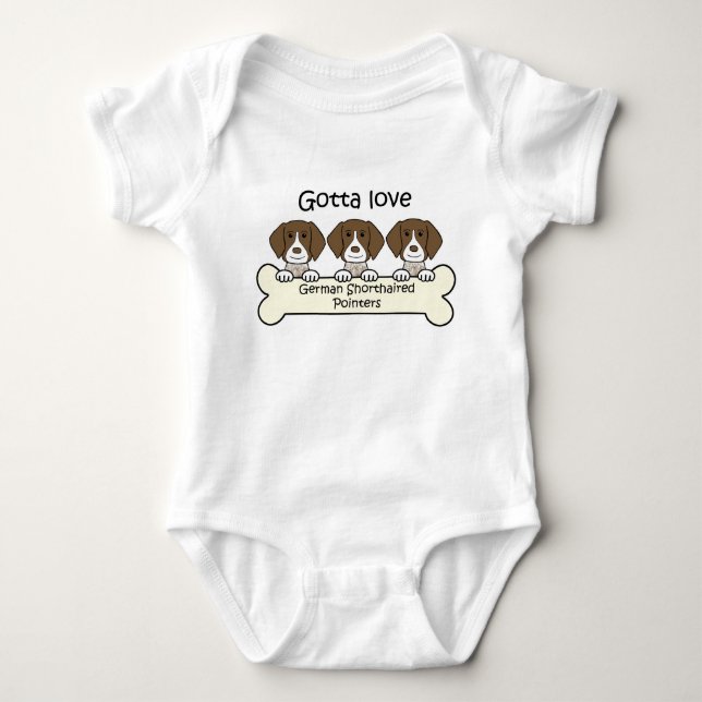 Drei deutsche kurzhaarige Zeiger Baby Strampler (Vorderseite)