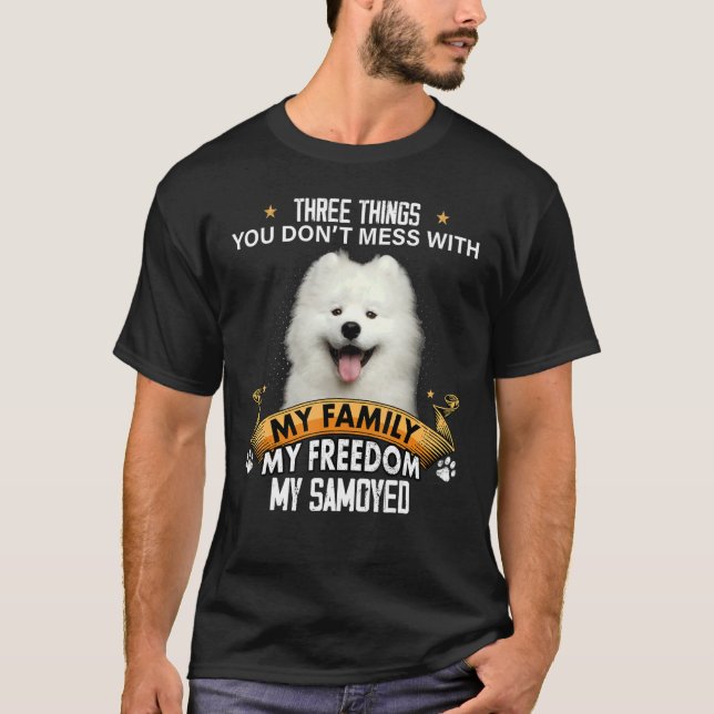 Drei Dinge, die man nicht mit einem Samoyed Hund v T-Shirt (Vorderseite)