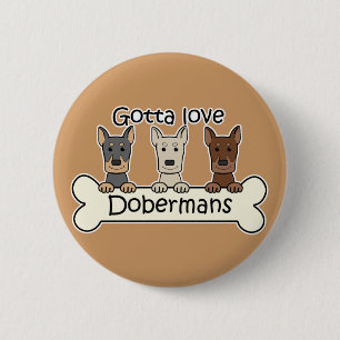 Drei Dobermann Button