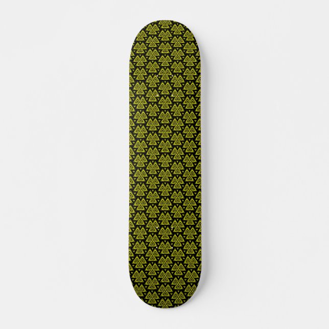 Drei Dreiecke v1 - Schwarz und Gelb Skateboard (Vorne)
