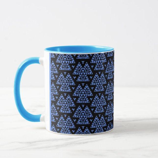 Drei Dreiecke v2 - blau Tasse (Links)