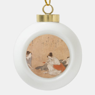 Drei Drunken Frauen Japanisch Kunst Torii Kiyonaga Keramik Kugel-Ornament