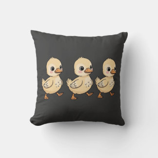 Drei Ducklings Wandern in einer Reihe - Niedlich Kissen