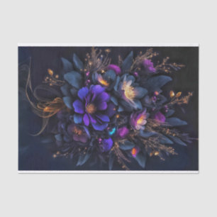 Drei dunkle Blume mit goldenen Funken bestreut Seidenpapier
