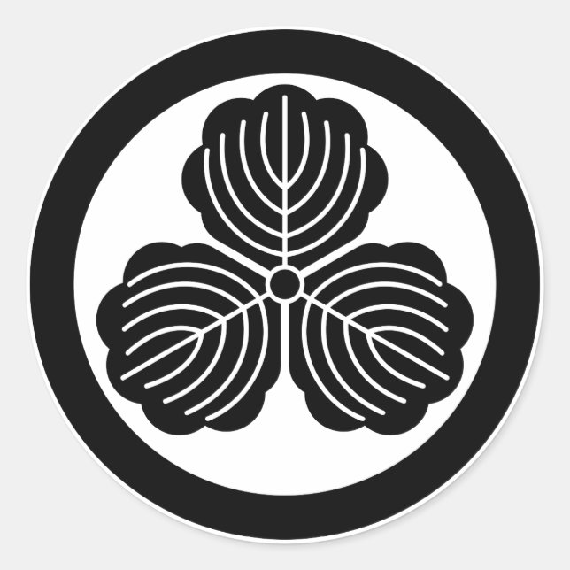 Drei Eichen-Blätter im Kreis Runder Aufkleber (Vorderseite)