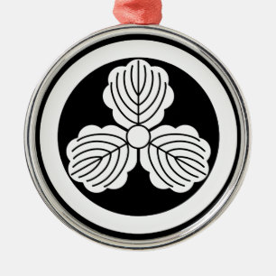 Drei Eichenblätter(1) im Kreis Ornament Aus Metall