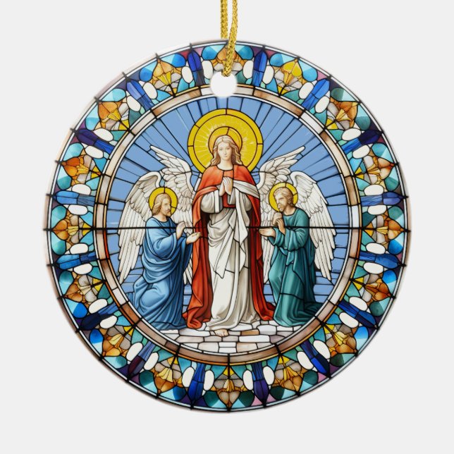 Drei Engel Keramik Ornament (Vorne)