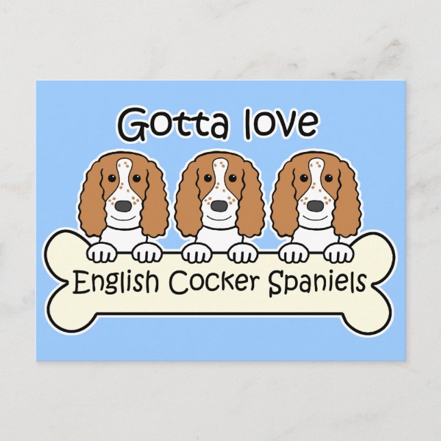 Drei englische Cocker-Spaniels Postkarte (Vorderseite)
