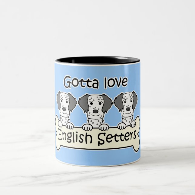 Drei englische Setzer Zweifarbige Tasse (Mittel)
