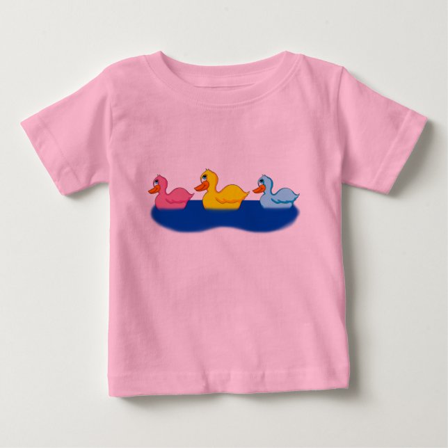 Drei Enten Kleinkind Ruffle T-Shirt (Vorderseite)